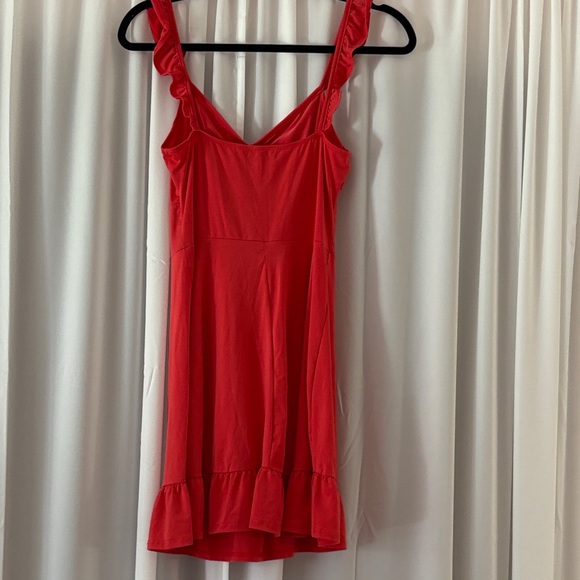 Red Sleeveless Ruffle Dress - Picture 2 of 2